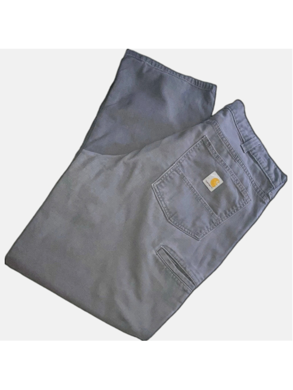Carhartt Rugged Flex Pants Mens 36x30 Gray Canvas 5 Pocket Workwear Relaxed Fit